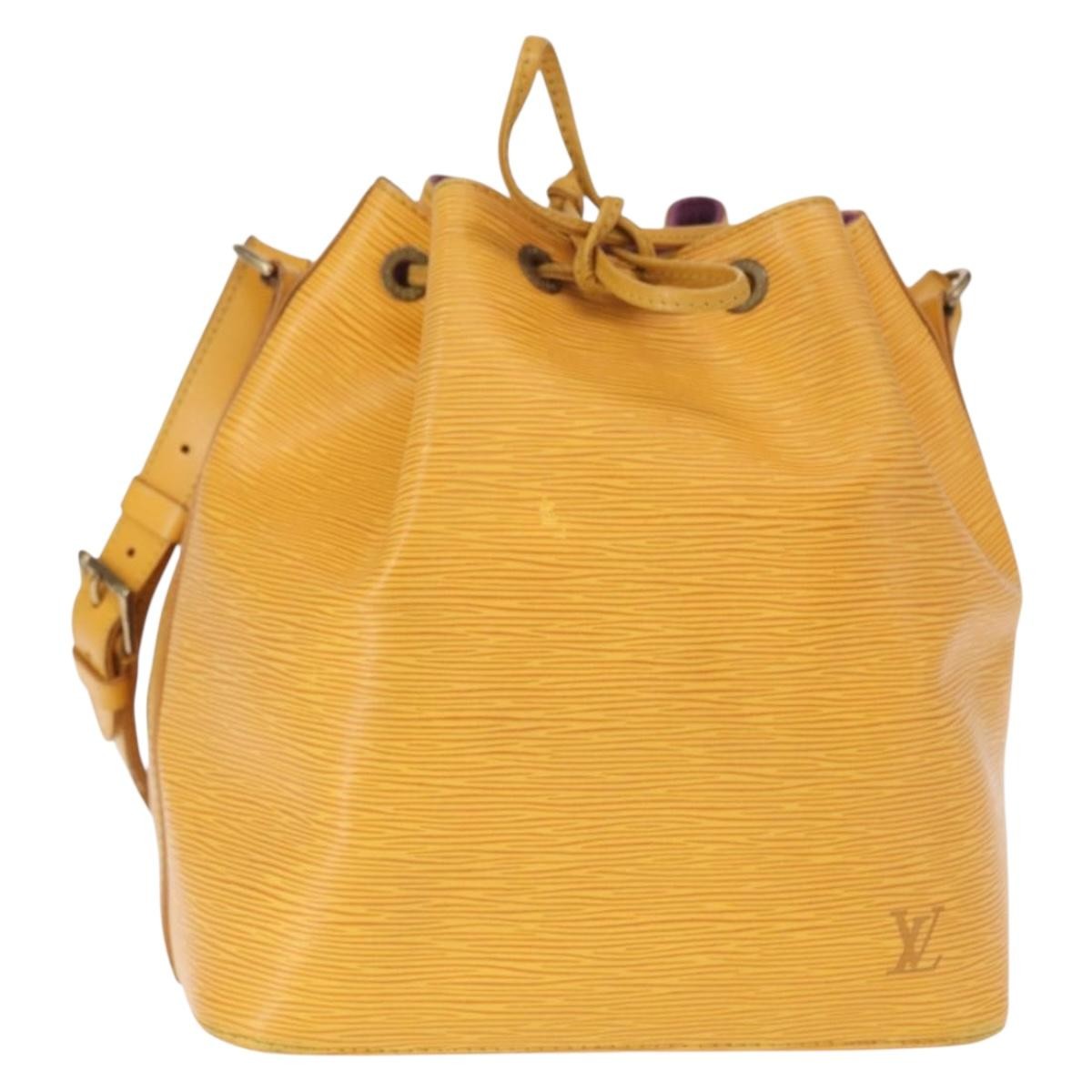 Louis Vuitton Petit Noe Handbag Epi Leather Yellow Leather Shoulder Bag Bag (Pre-Owned)