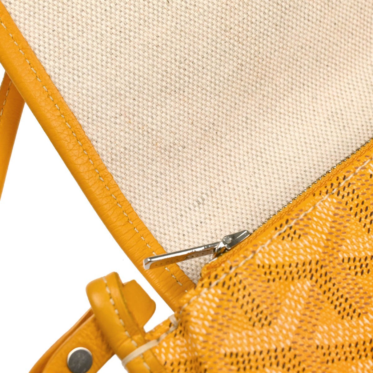 Goyard Plumet Clutch Wallet Coated Canvas Yellow Canvas Shoulder Bag Bag (Pre-Owned)