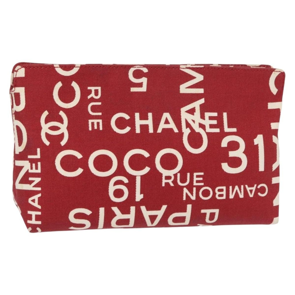 Chanel 31 Rue Cambon Clutch Canvas Red Canvas Clutche & Pouche Bag (Pre-Owned)