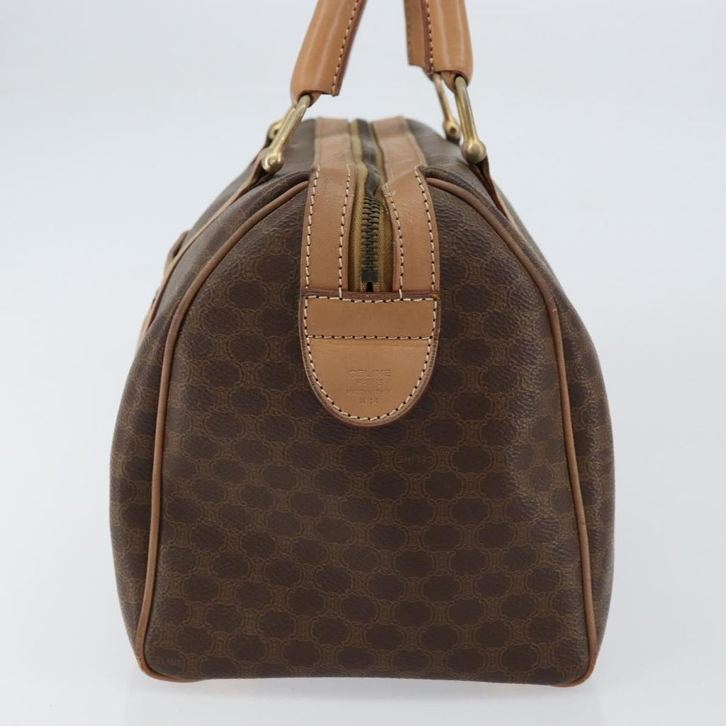 Celine Vintage Macadam Boston Bag Canvas Brown Canvas Travel Bag Bag (Pre-Owned)