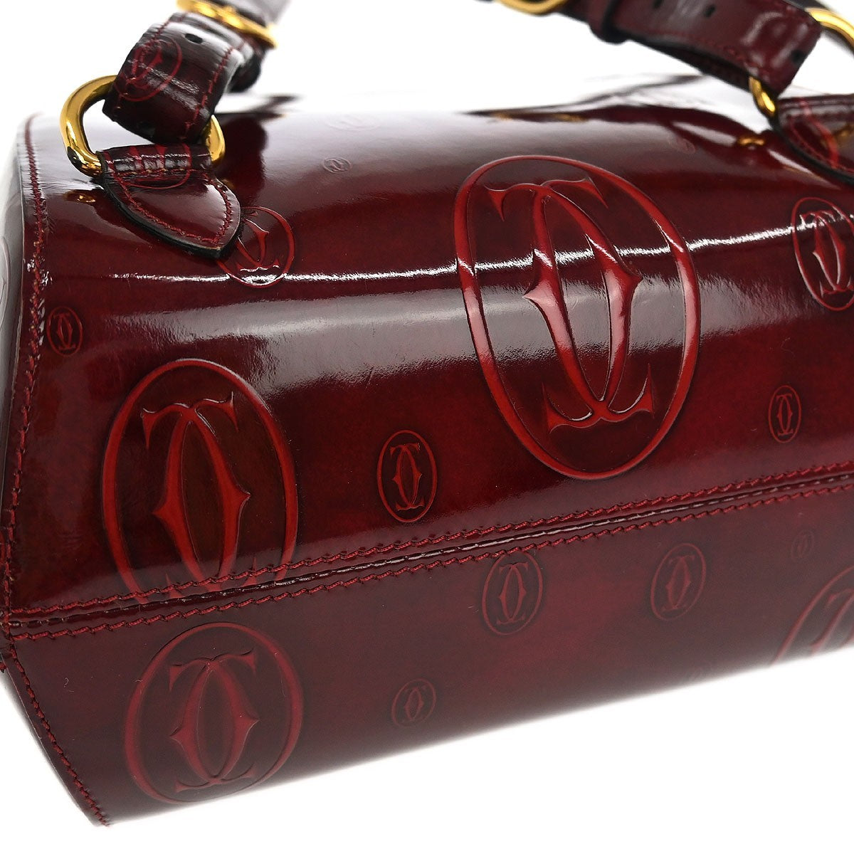 Cartier Happy Birthday Backpack Patent Leather Burgundy Patent_Leather Backpack Bag (Pre-Owned)