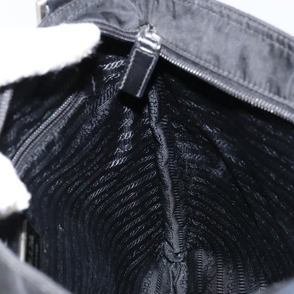 Prada Flat Messenger Bag Tessuto Black Nylon Shoulder Bag Bag (Pre-Owned)