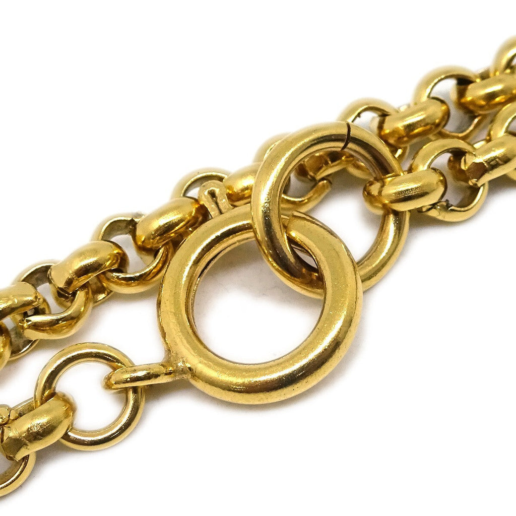Chanel Cc Heart Pendant Necklace Metal Gold Gold_Plated Necklace Jewelry (Pre-Owned)
