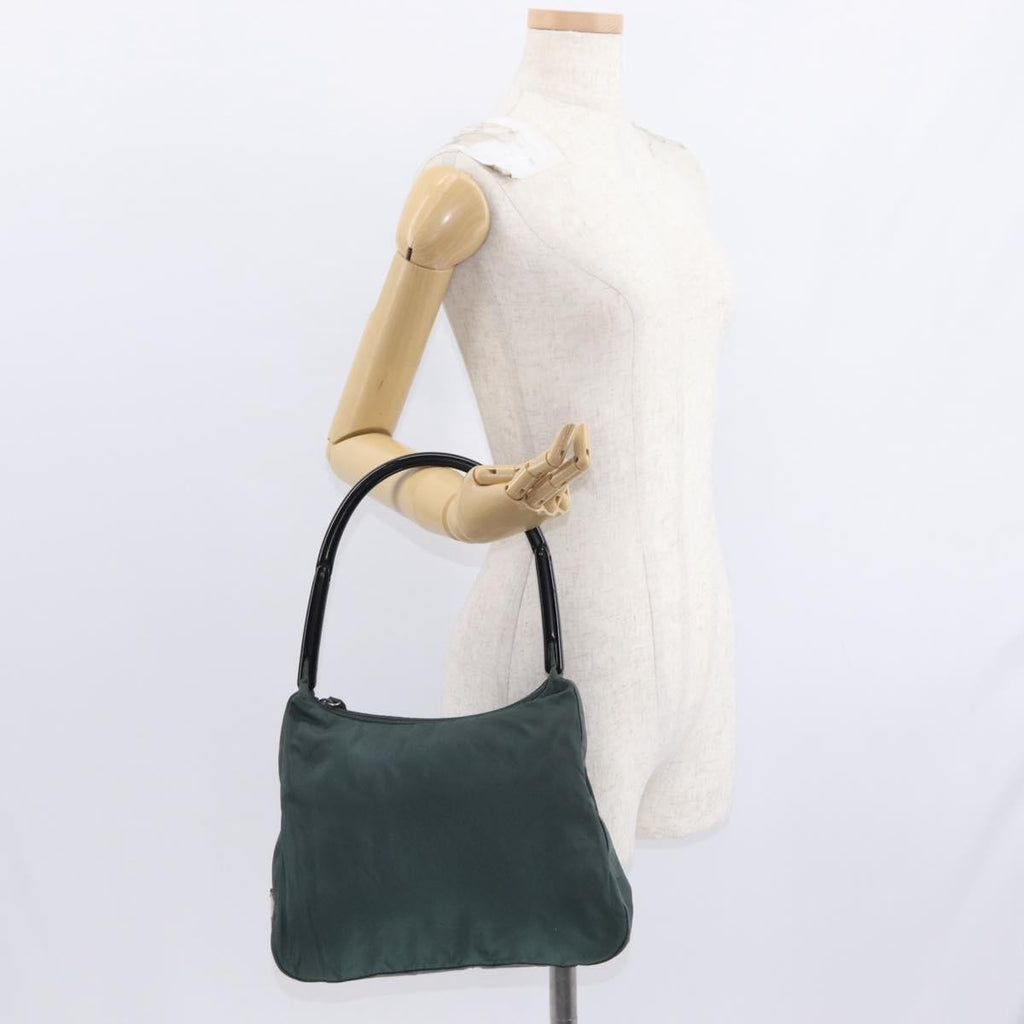 Prada Vintage Shoulder Bag Tessuto Green Nylon Shoulder Bag Bag (Pre-Owned)