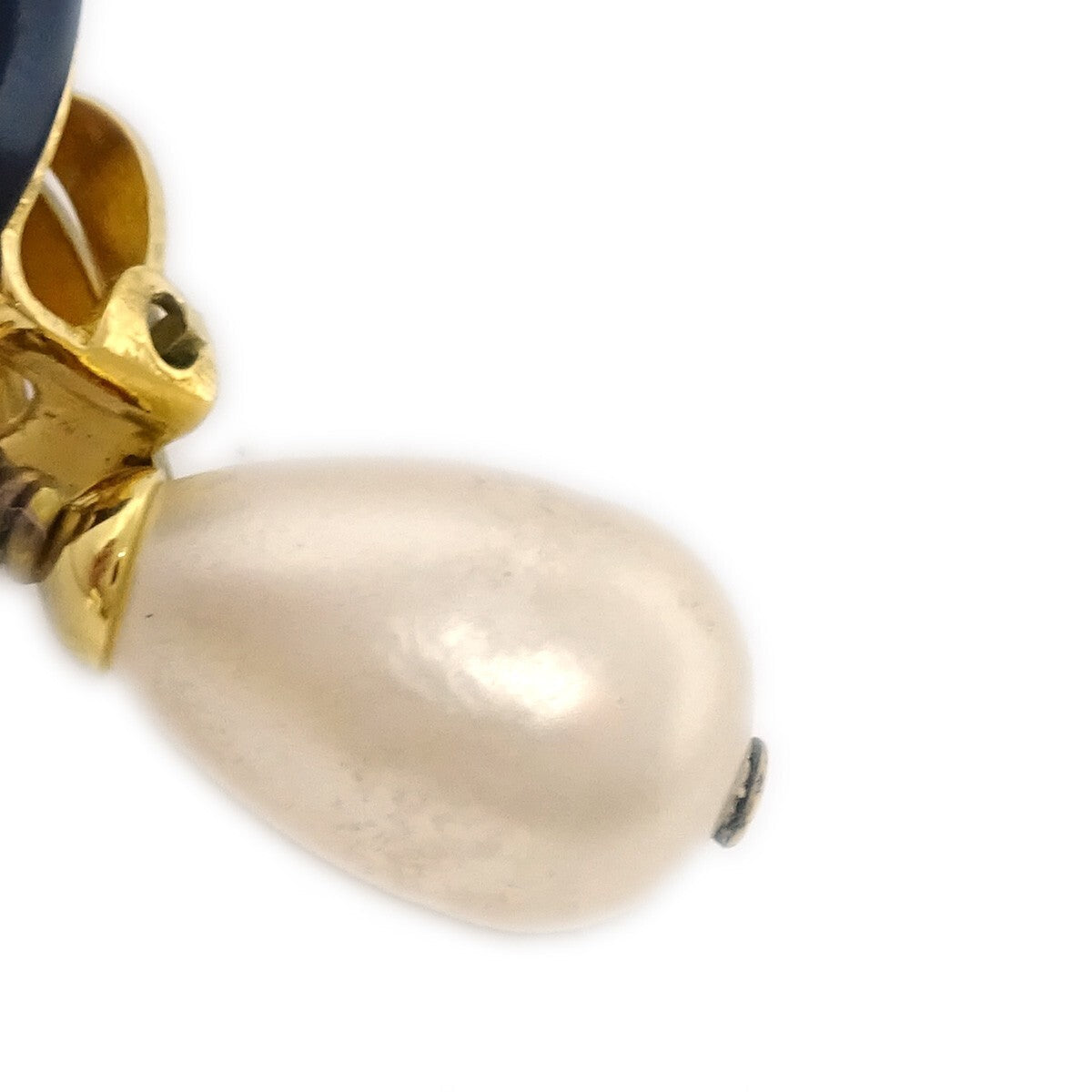 Chanel Cc Dangle Earrings Metal With Faux Pearl Gold Gold_Plated Earrings Jewelry (Pre-Owned)