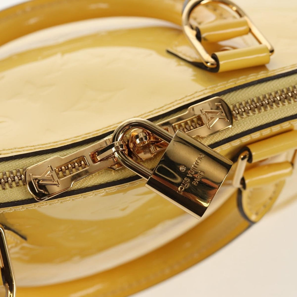 Louis Vuitton Alma Handbag Monogram Vernis Yellow Patent_Leather Handbag (Pre-Owned)