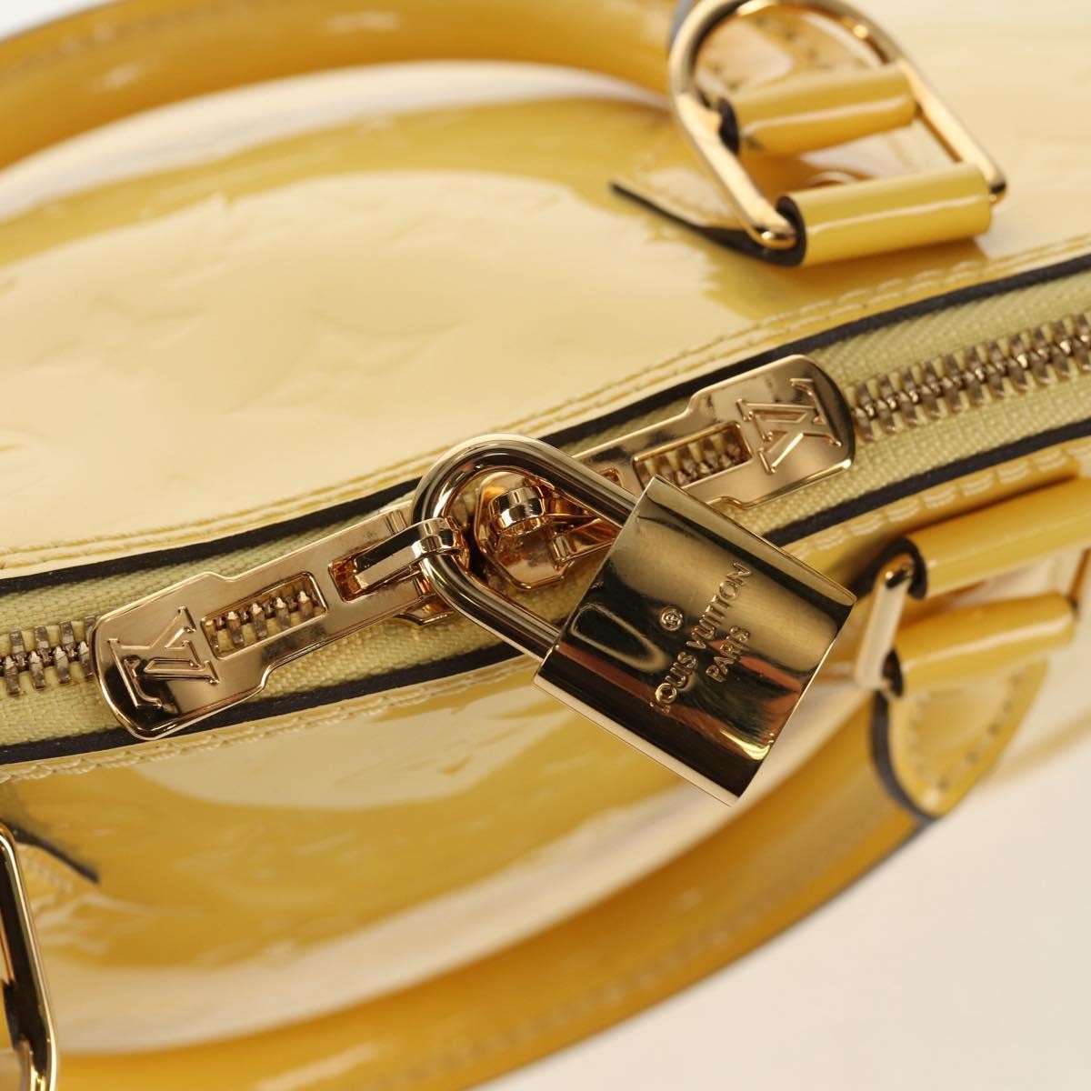 Louis Vuitton Alma Handbag Monogram Vernis Yellow Patent_Leather Handbag (Pre-Owned)