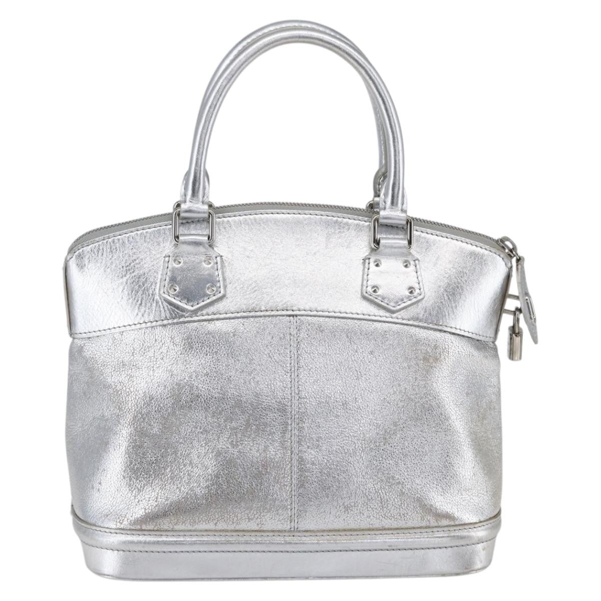 Louis Vuitton Suhali Lockit Handbag Leather Silver Leather Handbag (Pre-Owned)