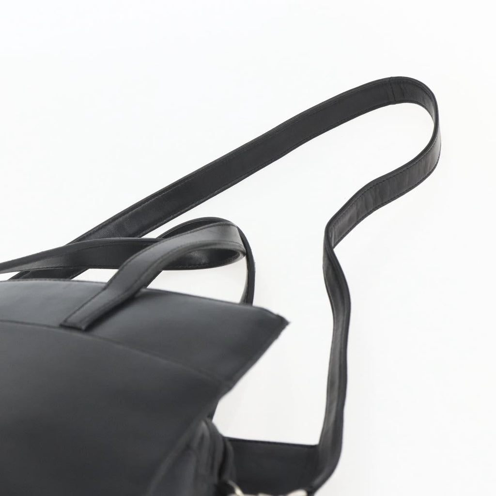 Loewe Vintage Anagram Tote Leather Black Leather Tote Bag Bag (Pre-Owned)