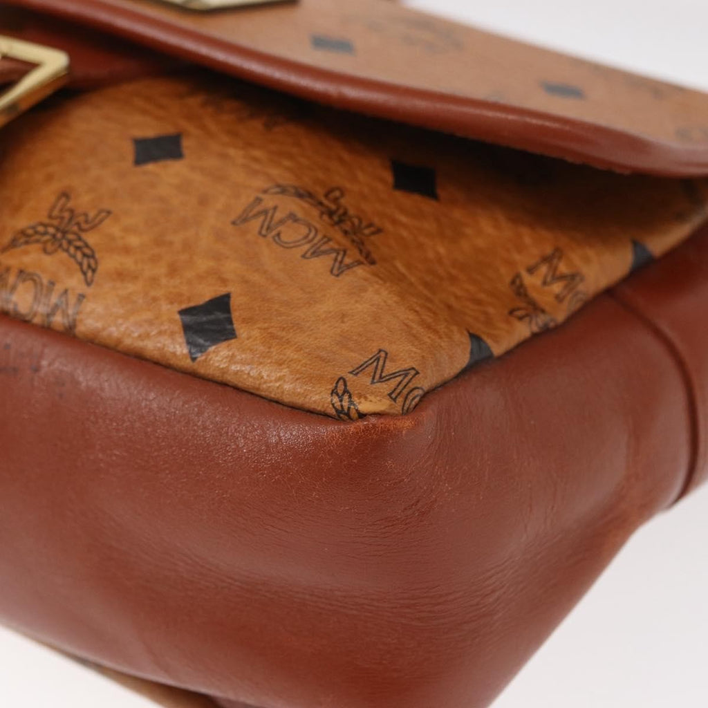 MCM Visetos Shoulder Bag Canvas And Leather Brown Canvas Shoulder Bag Bag (Pre-Owned)
