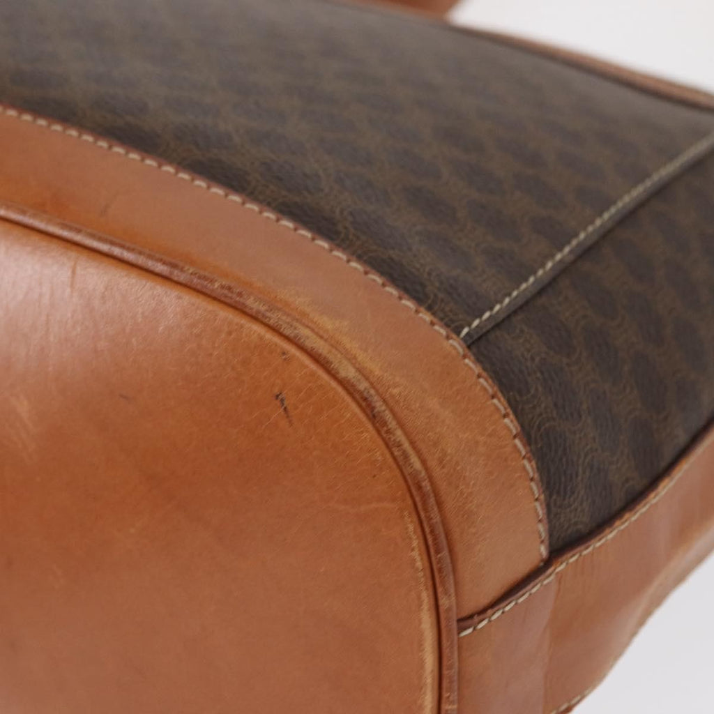 Celine Vintage Macadam Shoulder Bag Canvas And Leather Brown Canvas Shoulder Bag Bag (Pre-Owned)