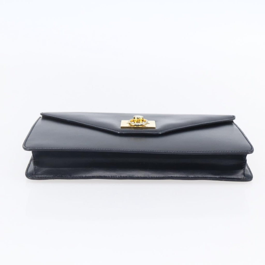 Celine Clutch Bag Leather Navy Leather Clutche & Pouche Bag (Pre-Owned)