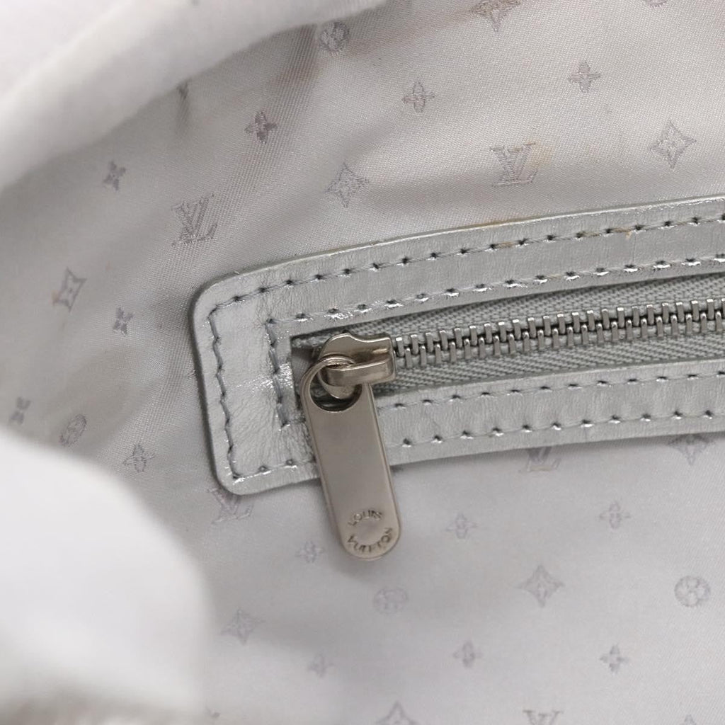 Louis Vuitton Suhali Lockit Handbag Leather Silver Leather Handbag (Pre-Owned)