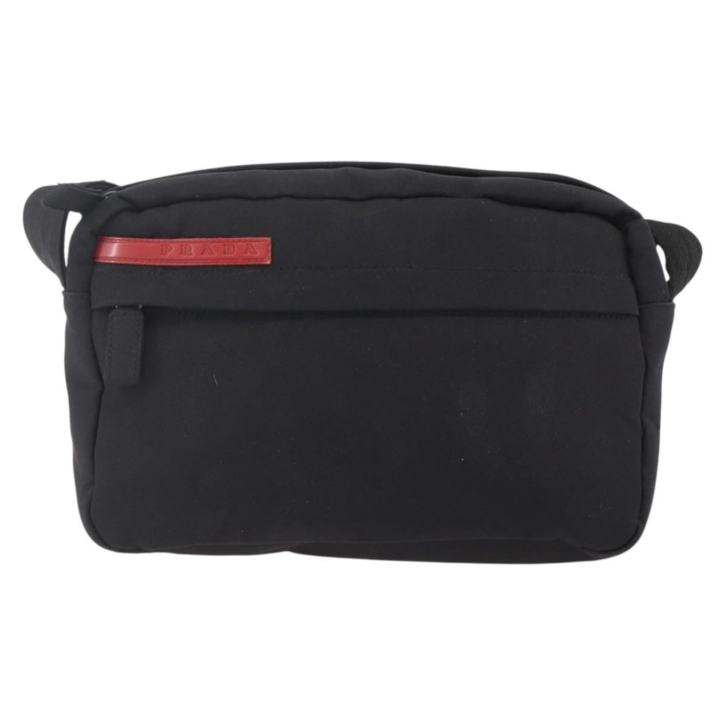 Prada Sport Zip Shoulder Bag Nylon Black Nylon Shoulder Bag Bag (Pre-Owned)