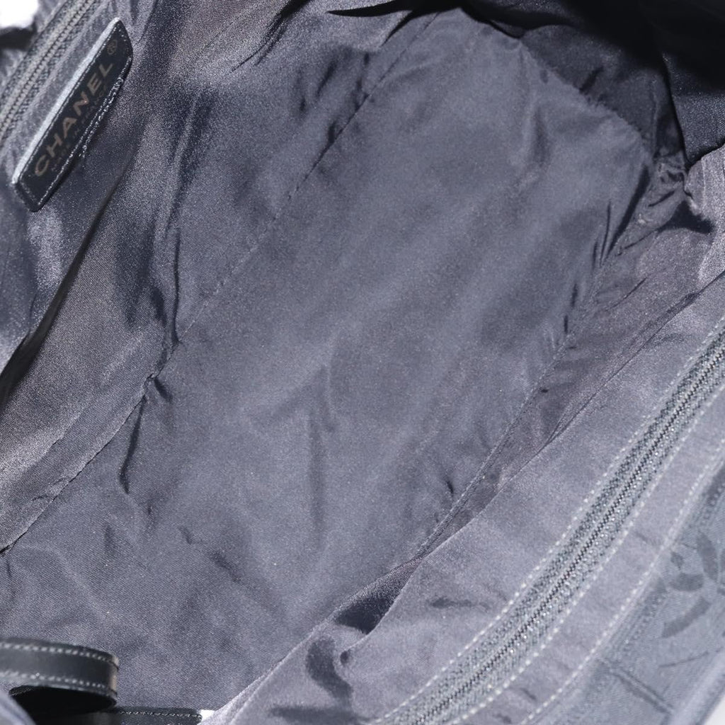 Chanel Travel Line Tote Nylon Black Nylon Tote Bag Bag (Pre-Owned)