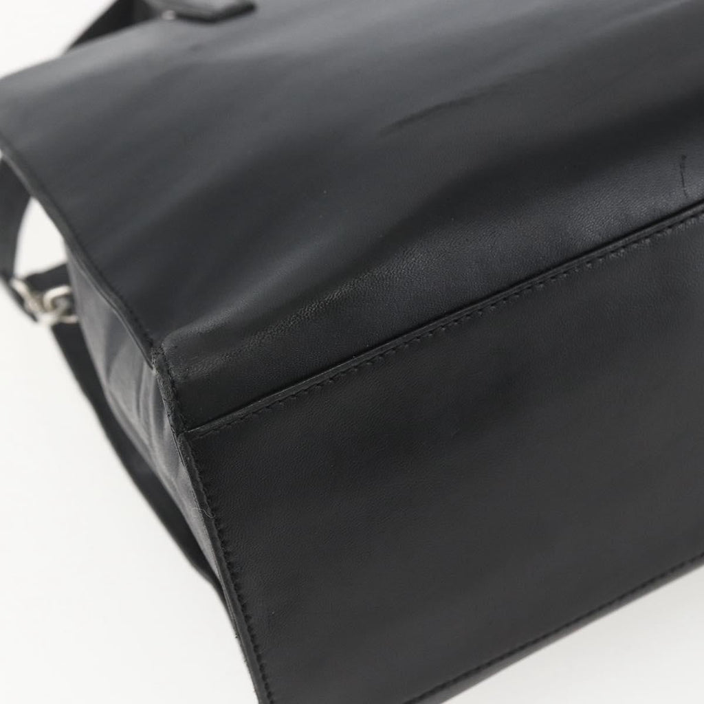 Loewe Vintage Anagram Tote Leather Black Leather Tote Bag Bag (Pre-Owned)