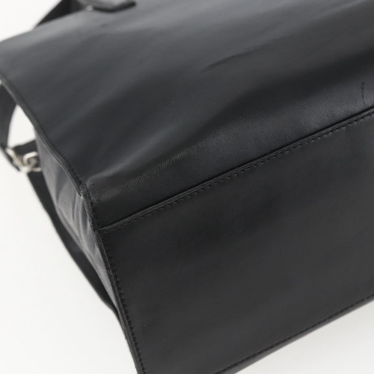 Loewe Vintage Anagram Tote Leather Black Leather Tote Bag Bag (Pre-Owned)