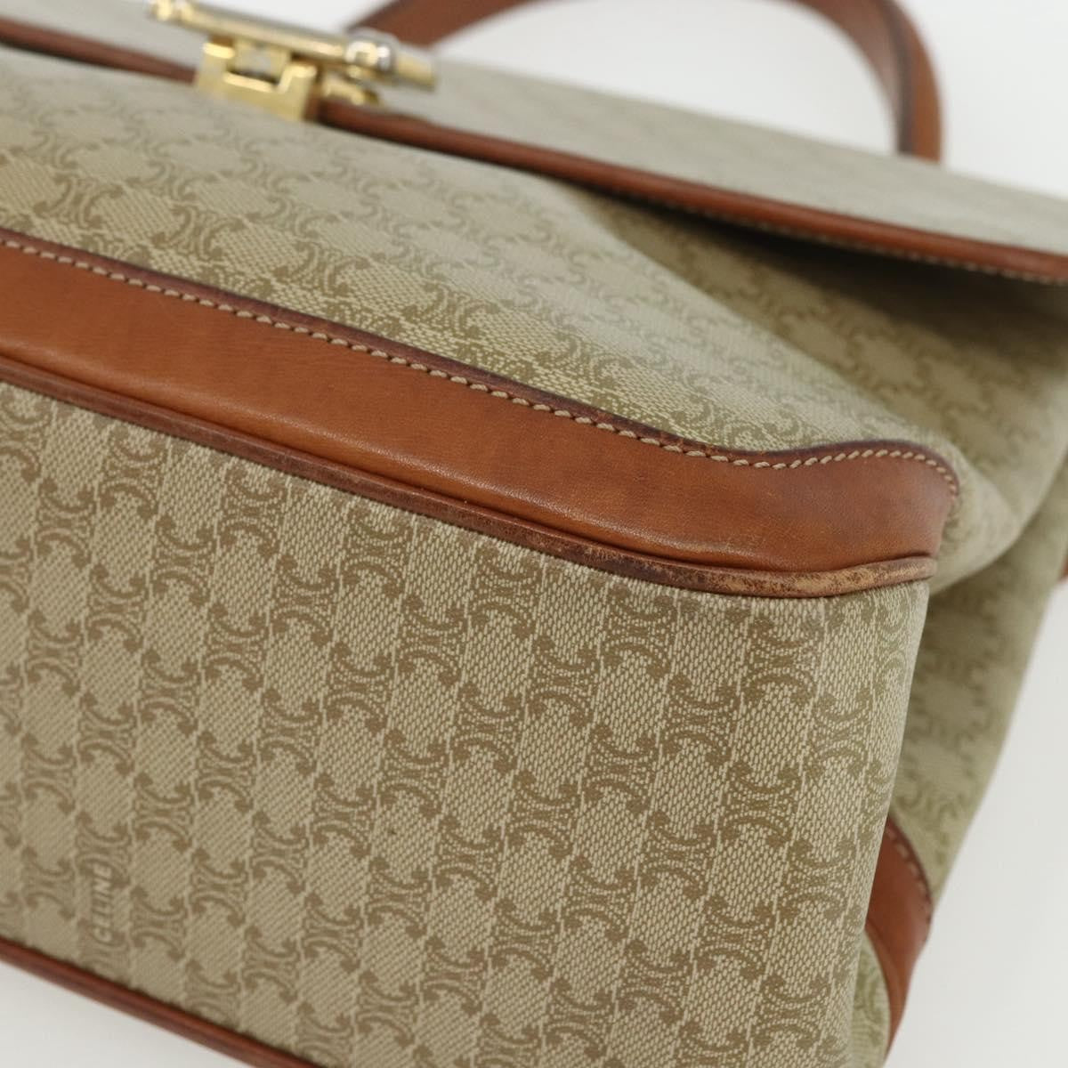 Celine Vintage Macadam Handbag Canvas And Leather Beige Canvas Handbag (Pre-Owned)