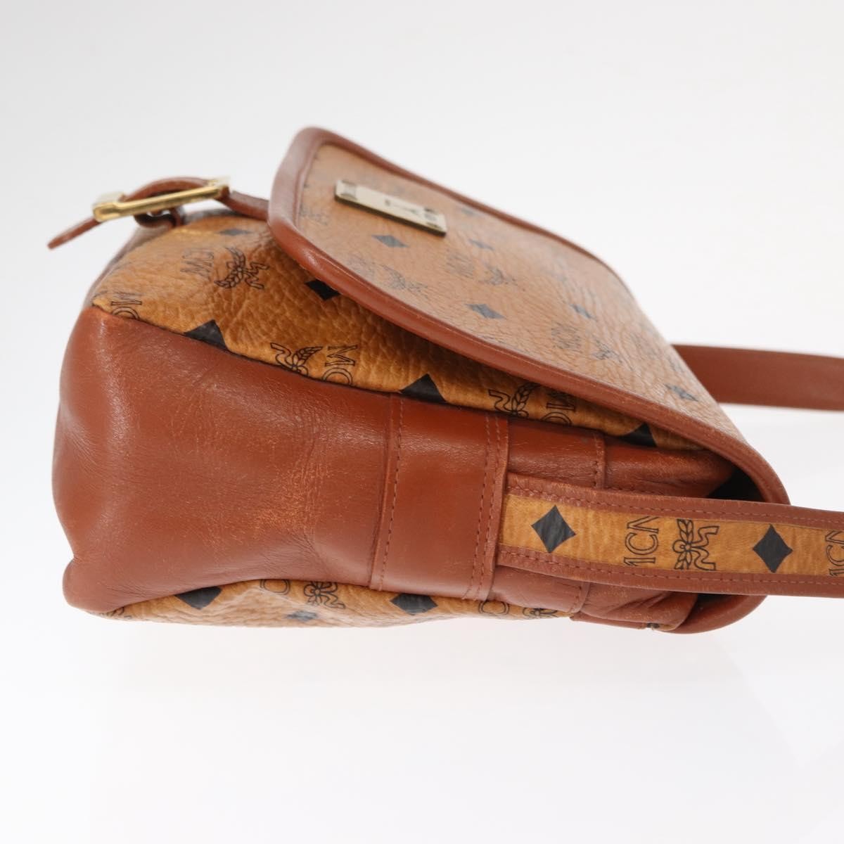 MCM Visetos Shoulder Bag Canvas And Leather Brown Canvas Shoulder Bag Bag (Pre-Owned)