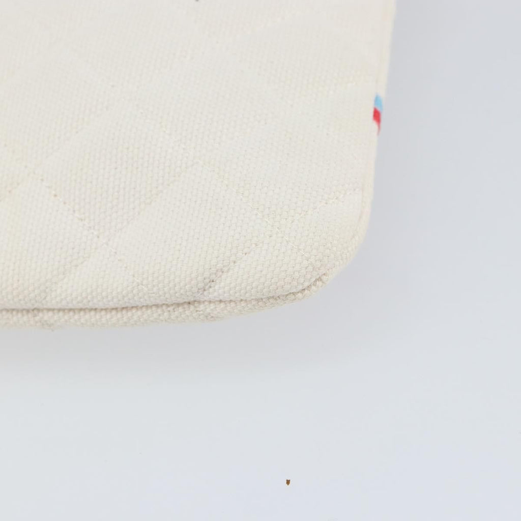 Chanel Coco Cuba Pouch Printed Quilted Canvas White Canvas Clutche & Pouche Bag (Pre-Owned)