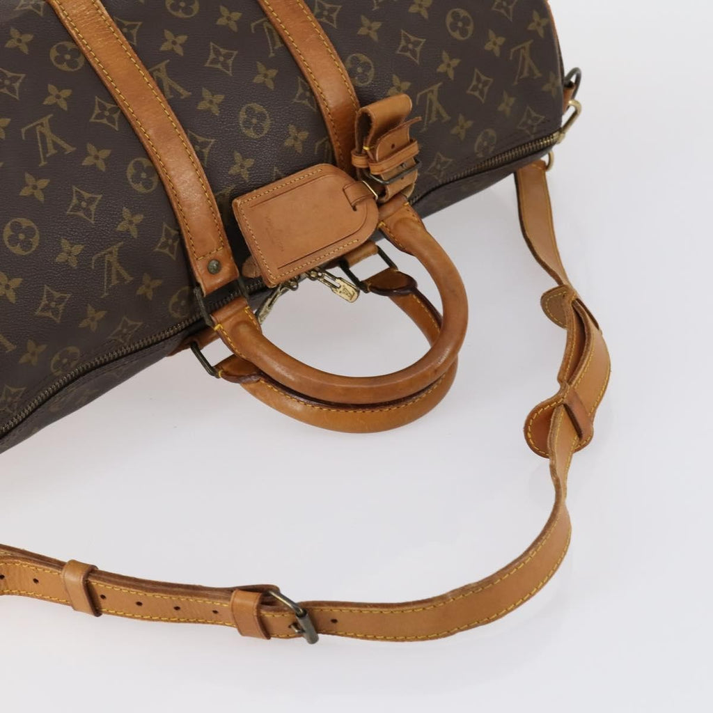 Louis Vuitton Keepall Bandouliere Bag Monogram Canvas Brown Canvas Travel Bag Bag (Pre-Owned)