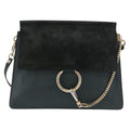 Chloe Faye Shoulder Bag Leather And Suede Khaki Suede Shoulder Bag Bag (Pre-Owned)