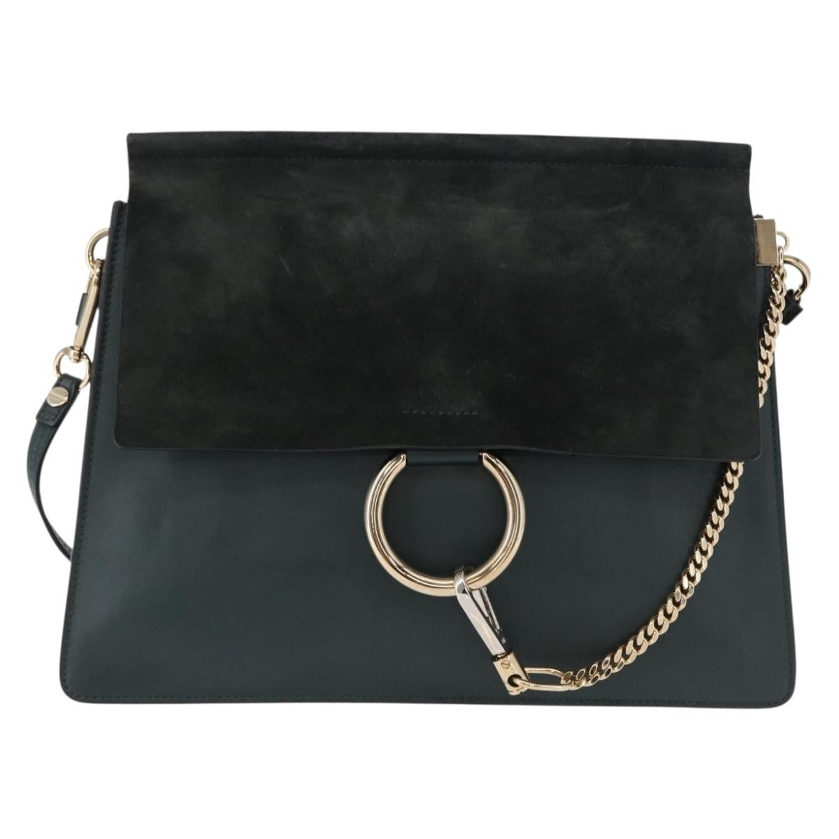Chloe Faye Shoulder Bag Leather And Suede Khaki Suede Shoulder Bag Bag (Pre-Owned)