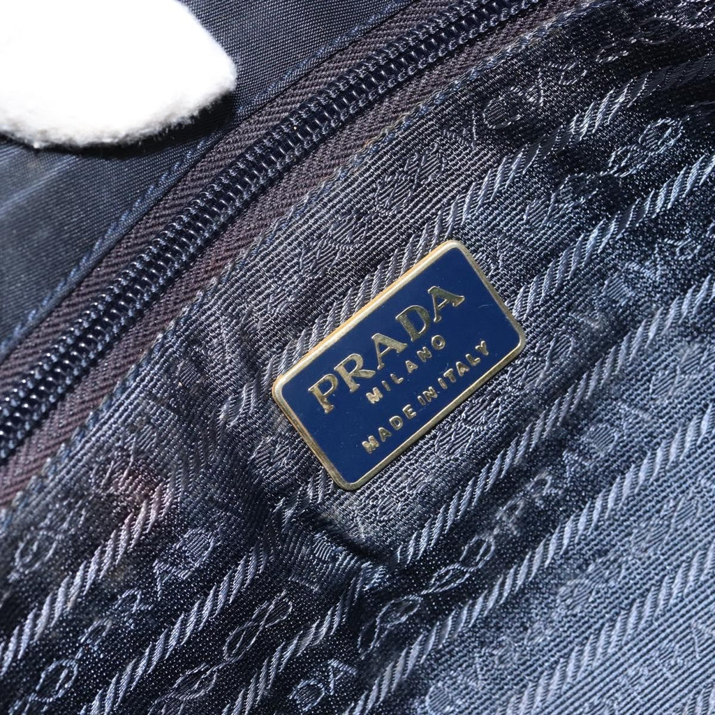 Prada Metal Handles Tote Tessuto Black Nylon Tote Bag Bag (Pre-Owned)