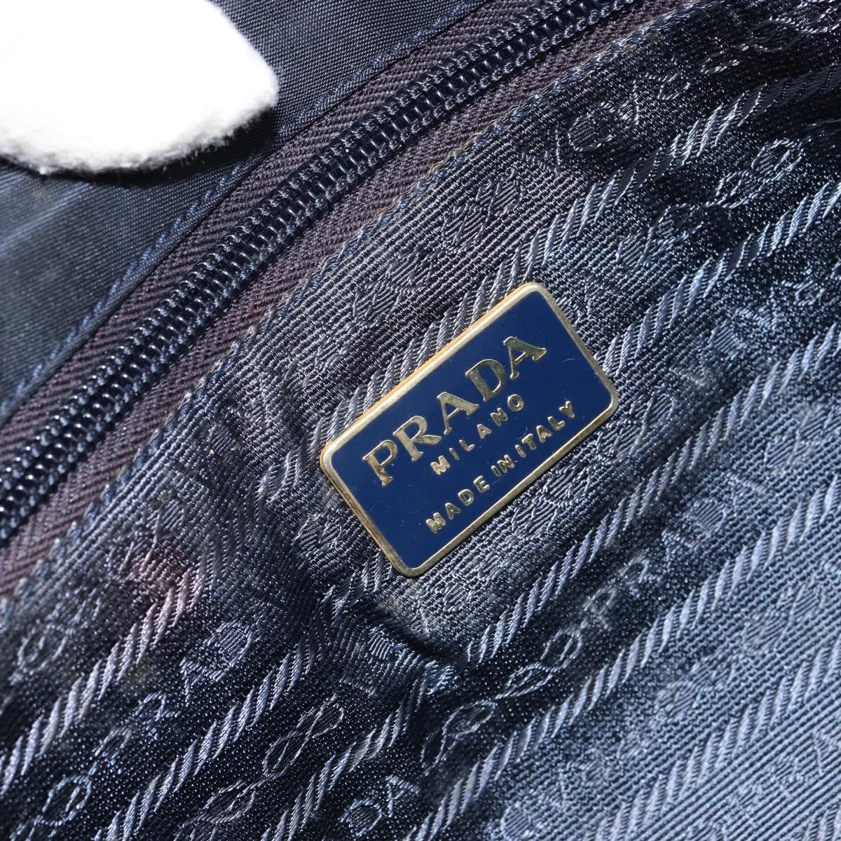 Prada Metal Handles Tote Tessuto Black Nylon Tote Bag Bag (Pre-Owned)