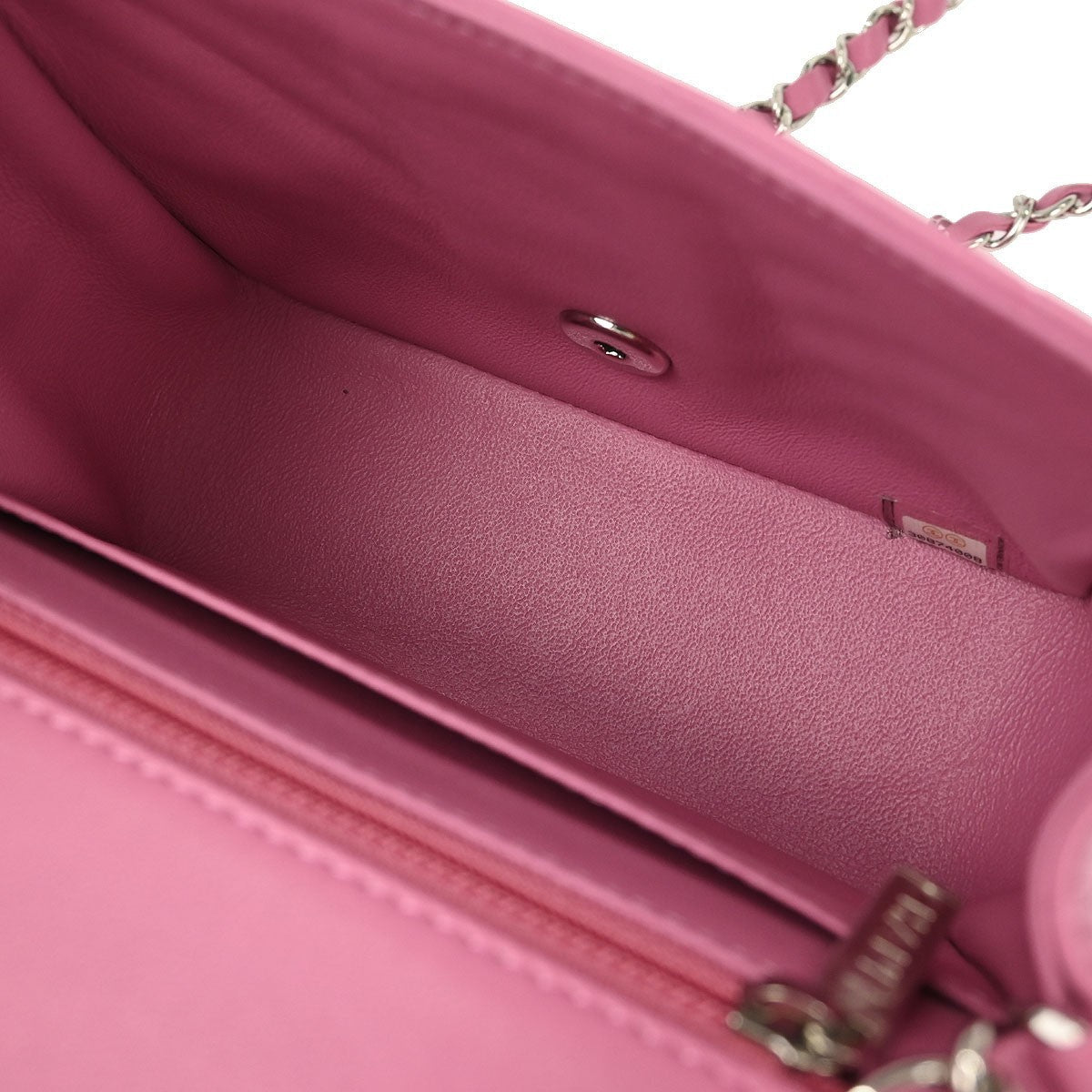 Chanel Square Classic Single Flap Bag Chevron Lambskin Pink Leather Shoulder Bag Bag (Pre-Owned)