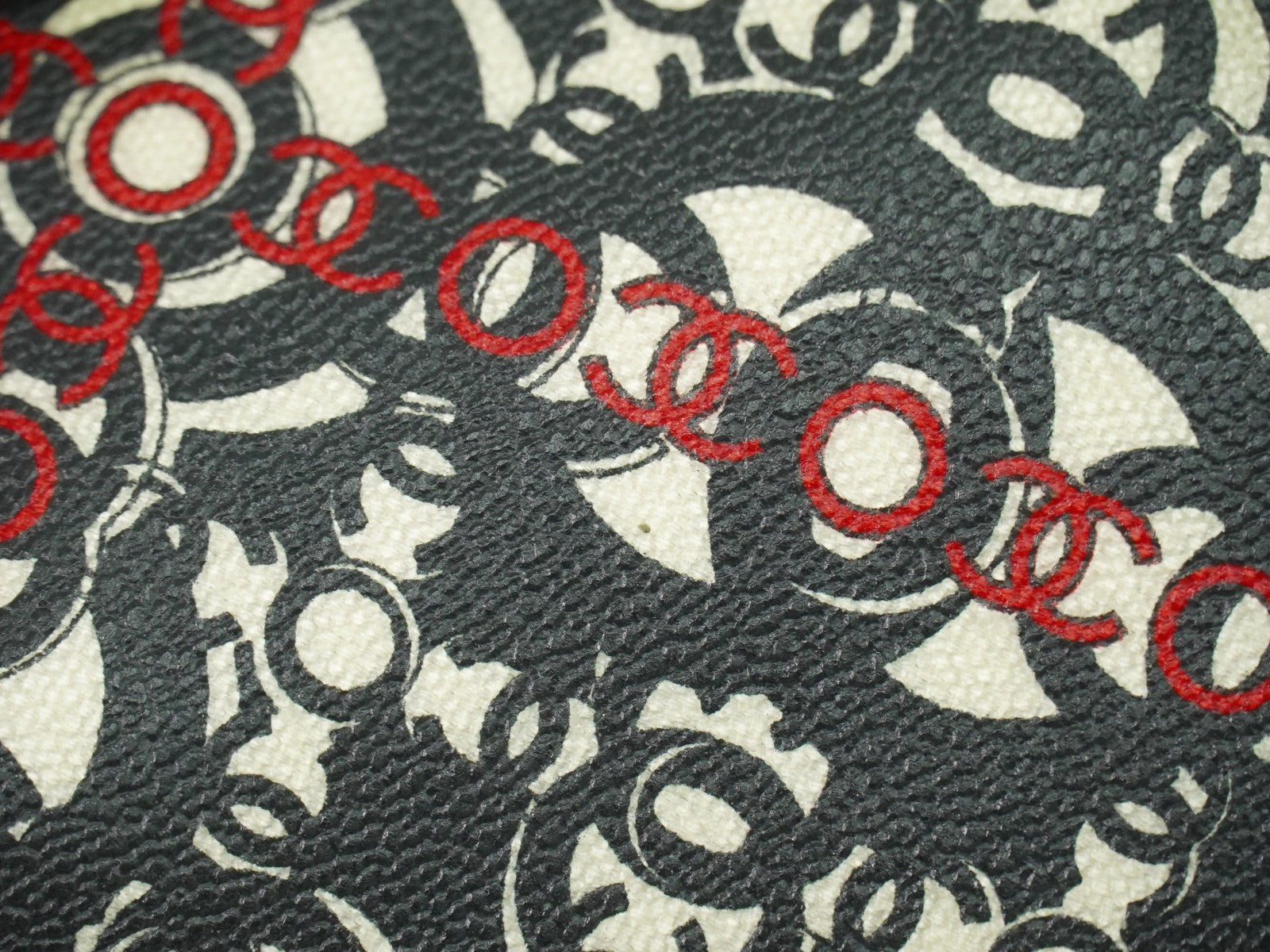 Chanel Optic Coco Tote Printed Coated Canvas With Caviar Multicolour Canvas Tote Bag Bag (Pre-Owned)