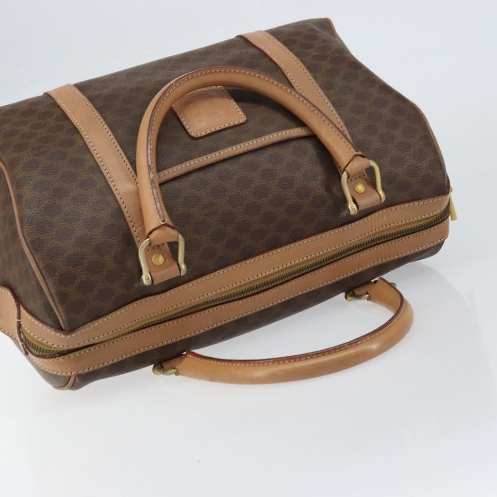 Celine Vintage Macadam Boston Bag Canvas Brown Canvas Travel Bag Bag (Pre-Owned)
