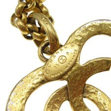 Chanel Cc Heart Pendant Necklace Metal Gold Gold_Plated Necklace Jewelry (Pre-Owned)
